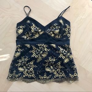 NWT Betsey Johnson Tank w/ Gold Foil